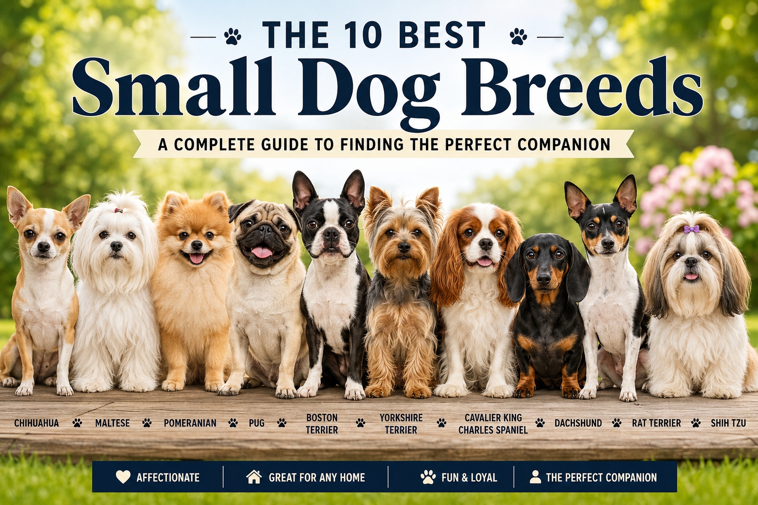 Top 10 best small dog breeds hero image