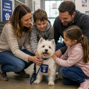 Westie and adoring family