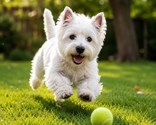 Westie ramping outdoors