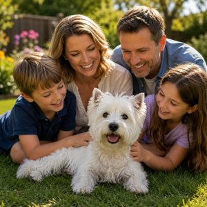 Westy being admired by his family