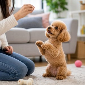 Apricots toy poodle learning some tricks
