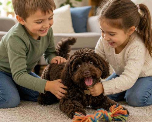 Maltipoo and children.