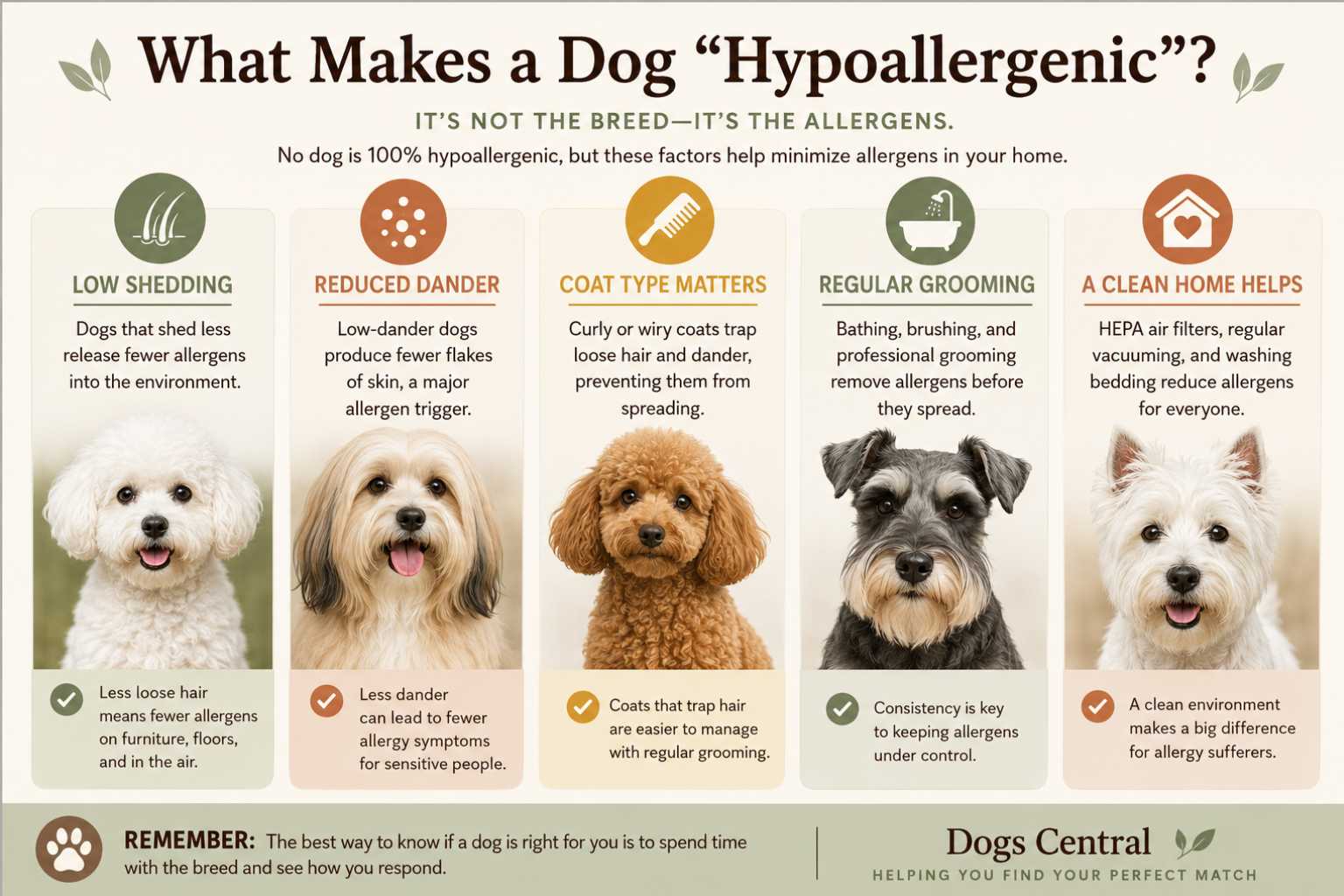 What makes a dog hypoallergenic infographic