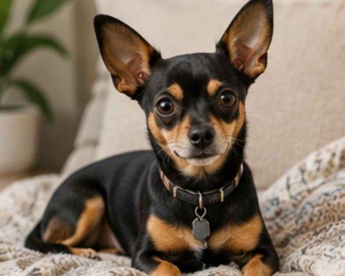 Chipin dog on a sofa