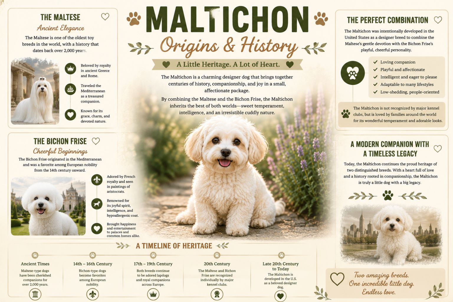 Maltichon origins and parent breeds infographic