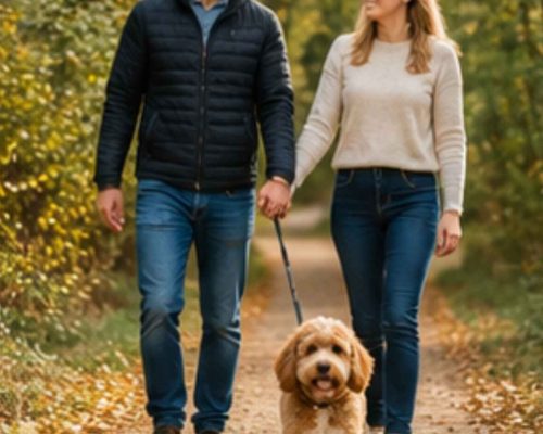 A couple of pull out walking there cava poo