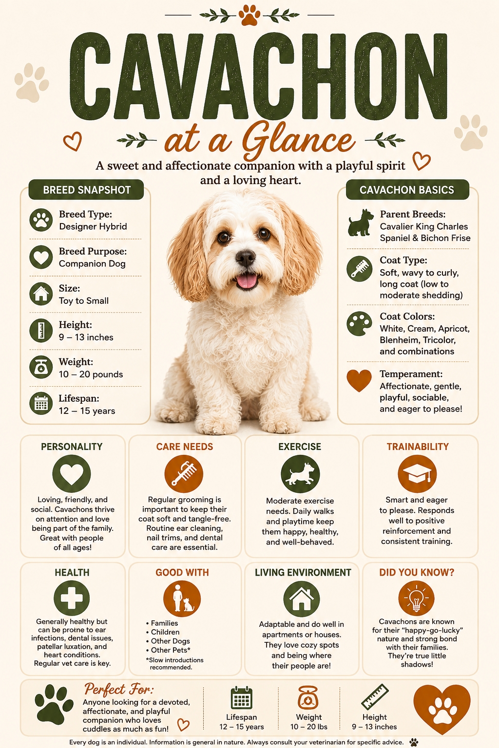 Cavachon at a glance infographic