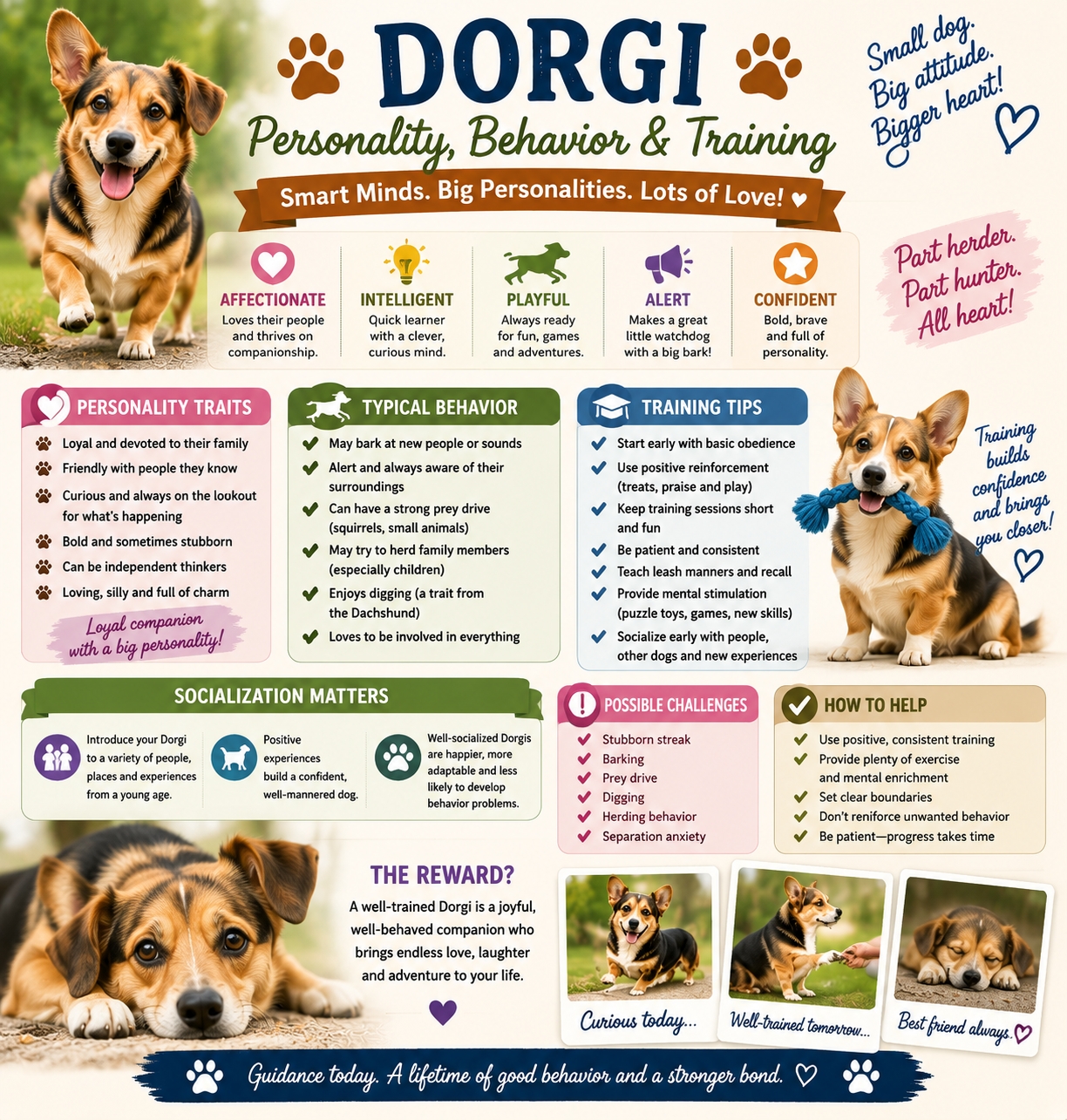 Dorgi personality, temperament training