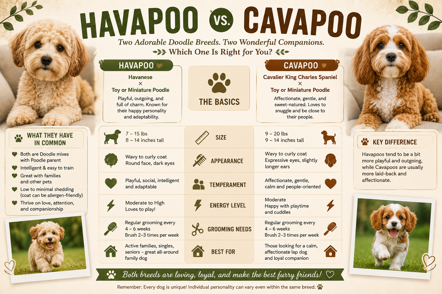 Havapoo vs cavapoo infographic