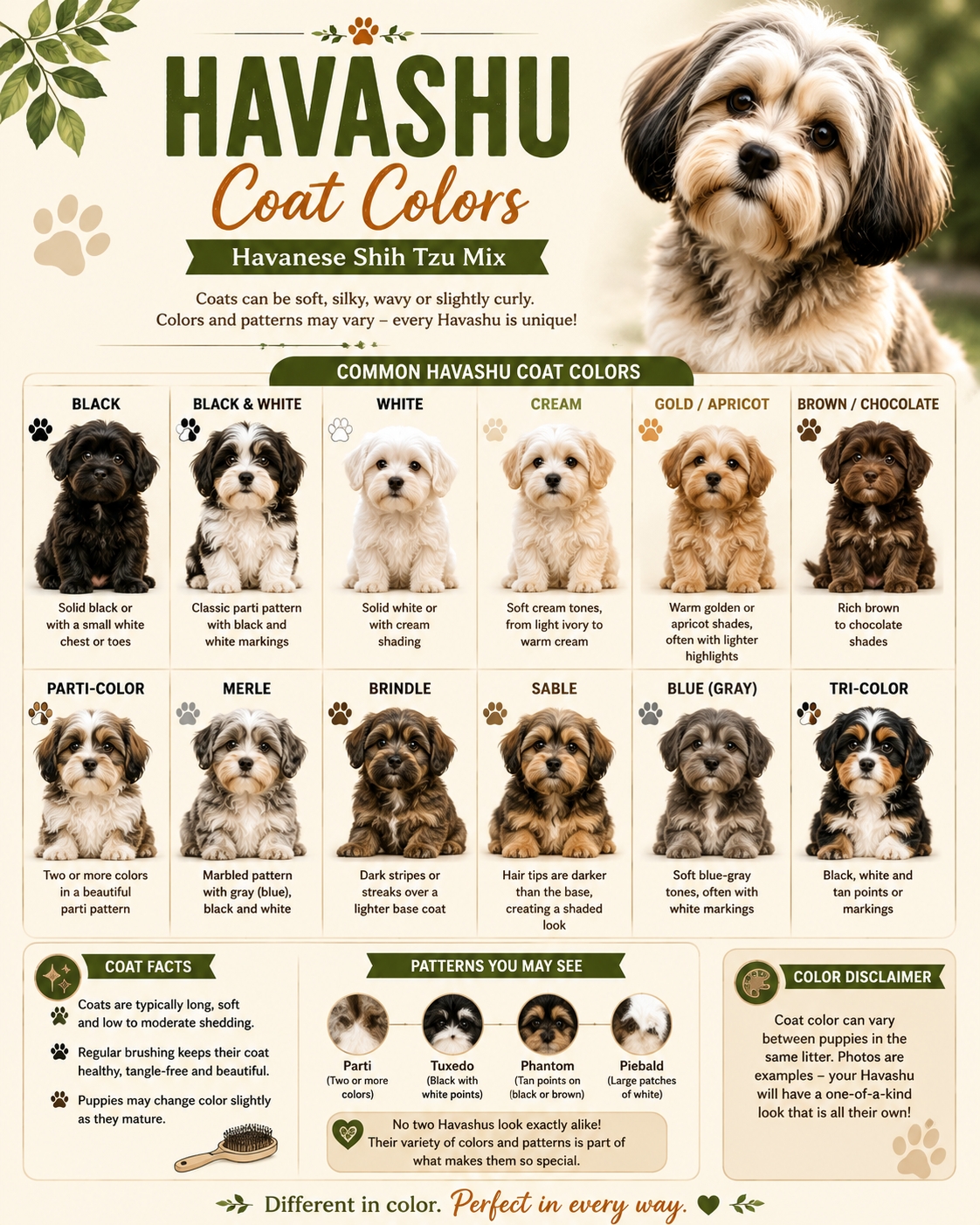 Havashu coat colors infographic
