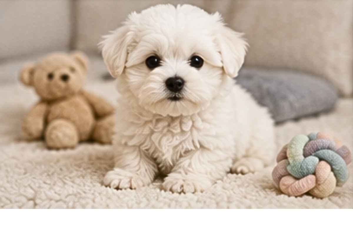 Cute maltichon puppy