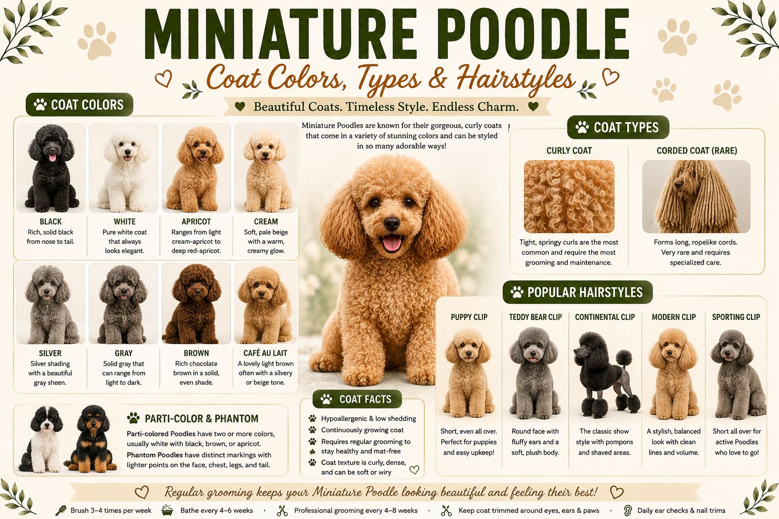 Miniature poodle cottages colors hairstyles