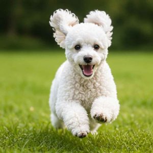 Mini poodle running