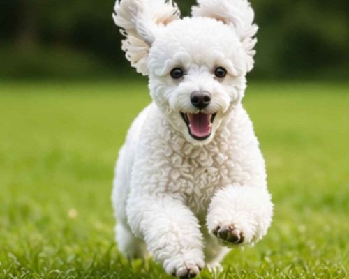 Mini poodle running