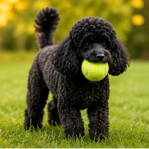 Black miniature poodle