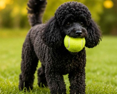 Black miniature poodle