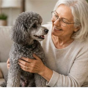 Mini poodle and senior