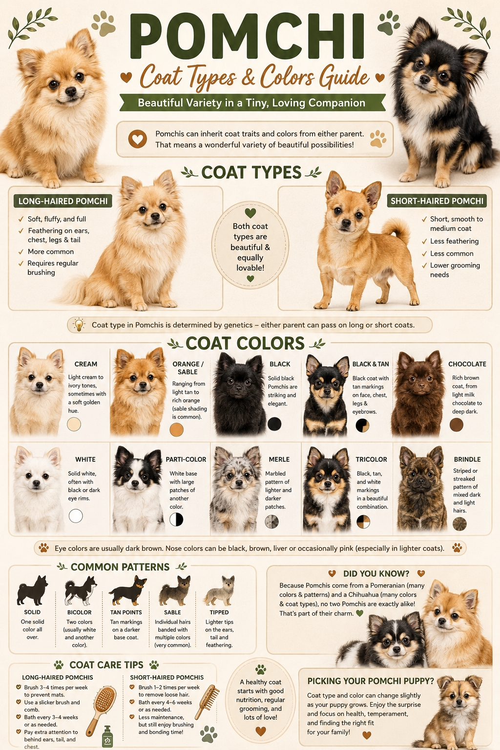 Pomchi coat types and colors