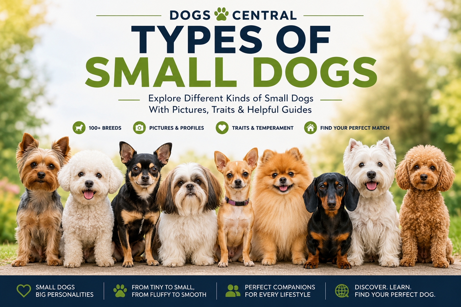 Types of small dogs hero image