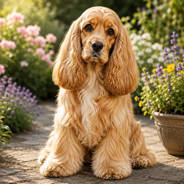 Well groomed American cocker spaniel dog