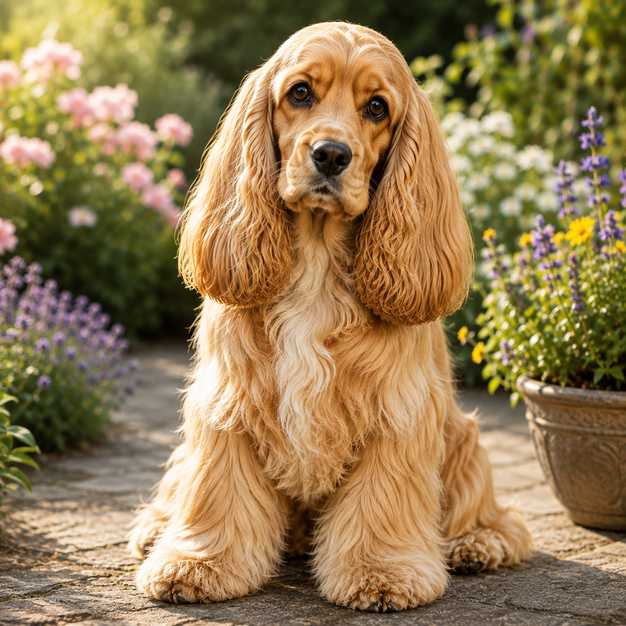 Well groomed American cocker spaniel dog
