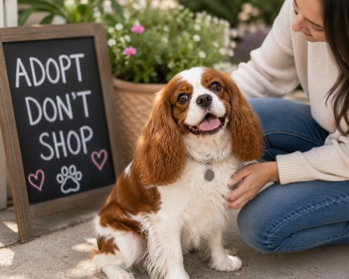 Adoptable Cavalier King Charles Spaniel dog.