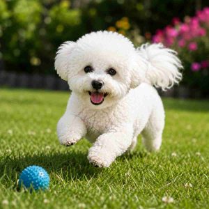 Bichon frise puppy romping