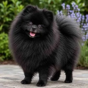 Black Pomeranian dog
