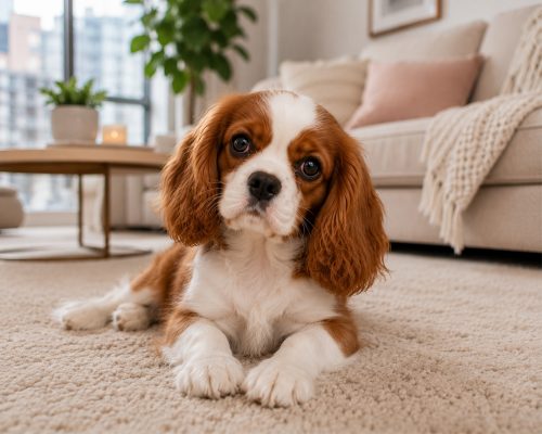 Blenheim Cavalier King Charles Spaniel puppy