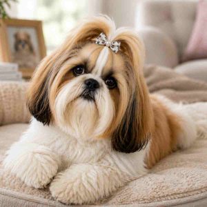 Cute Shih Tzu dog with puzzled expression on his face