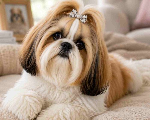 Cute Shih Tzu dog with puzzled expression on his face