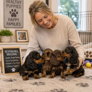 Dachshund breeder with healthy puppies