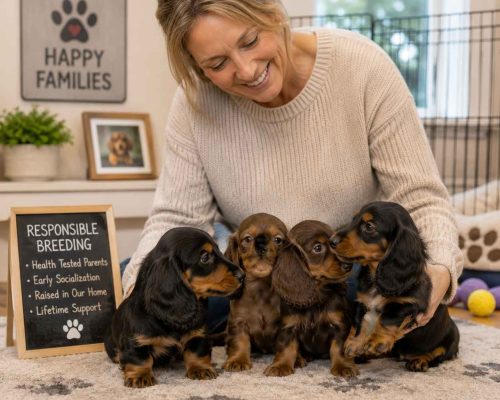 Dachshund breeder with healthy puppies