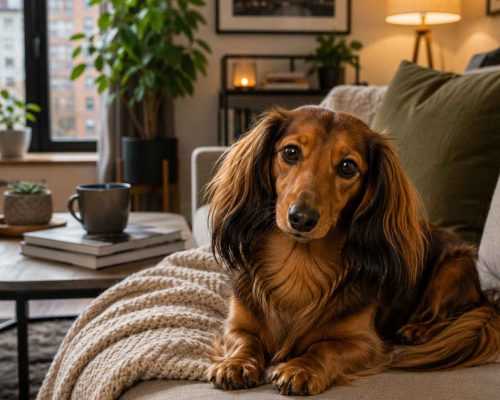 Dachshund living in apartment