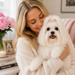 Maltese Dog snuggles