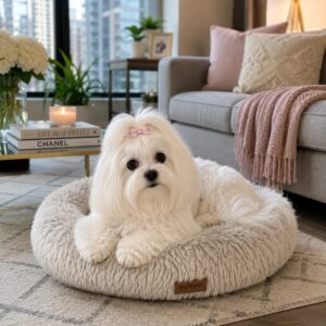 Maltese dog living comfortably in an apartment
