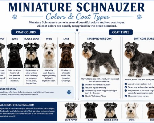 Miniature Schnauzer coat types and colors chart