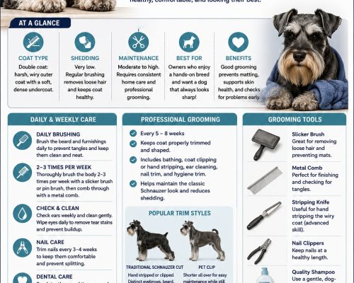 Miniature Schnauzer grooming infographic
