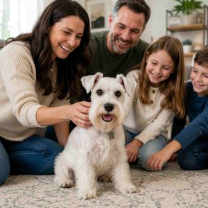 Miniature Schnauzer with a family