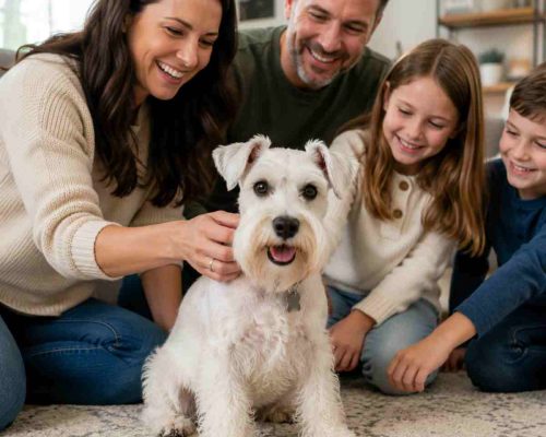 Miniature schnauzer with family