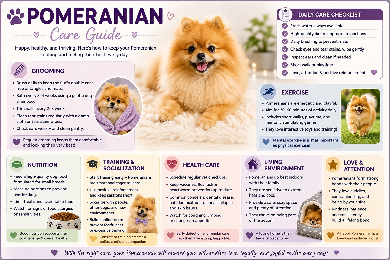 Pomeranian care guide infographic
