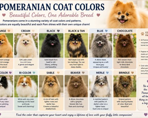 Pomeranian coat color chart in infographic