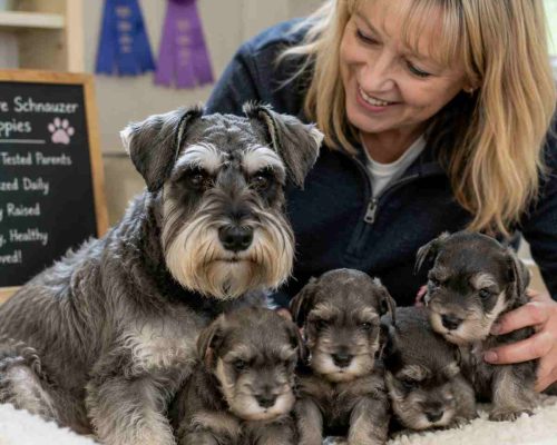 A responsible miniature Schnauzer breeder with healthy puppies