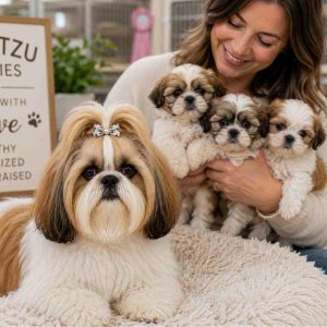 Responsible shih tzu dog breeder with healthy puppies