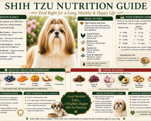 Shih Tzu nutrition guide infographic