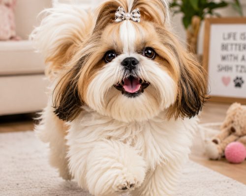 A joyful Shih Tzu dog