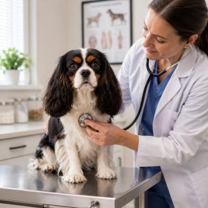 Cavalier King Charles Spaniel at the Veterinary Clinic